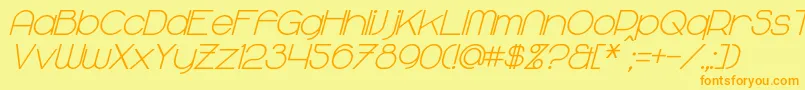 MajoramBoldItalic Font – Orange Fonts on Yellow Background