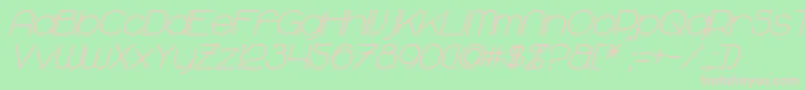 MajoramBoldItalic-fontti – vaaleanpunaiset fontit vihreällä taustalla