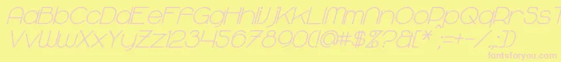 MajoramBoldItalic Font – Pink Fonts on Yellow Background