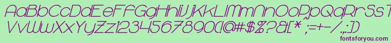 MajoramBoldItalic Font – Purple Fonts on Green Background