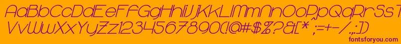 MajoramBoldItalic Font – Purple Fonts on Orange Background