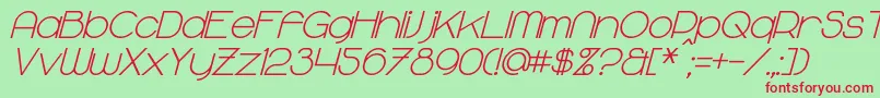 MajoramBoldItalic Font – Red Fonts on Green Background