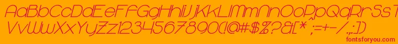 MajoramBoldItalic Font – Red Fonts on Orange Background
