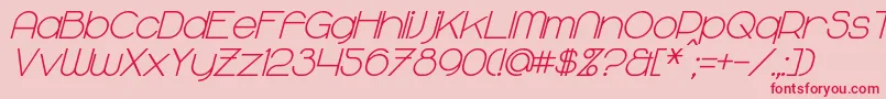 MajoramBoldItalic Font – Red Fonts on Pink Background