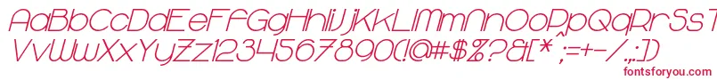 MajoramBoldItalic-Schriftart – Rote Schriften auf weißem Hintergrund
