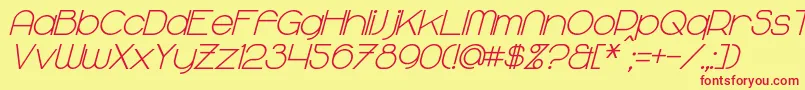 MajoramBoldItalic-fontti – punaiset fontit keltaisella taustalla