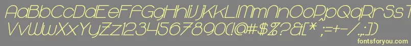 MajoramBoldItalic-fontti – keltaiset fontit harmaalla taustalla