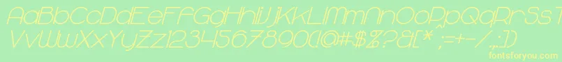 MajoramBoldItalic Font – Yellow Fonts on Green Background