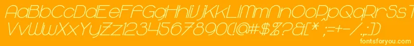 MajoramBoldItalic Font – Yellow Fonts on Orange Background