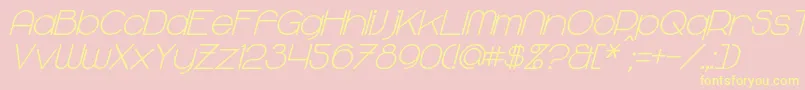 MajoramBoldItalic Font – Yellow Fonts on Pink Background