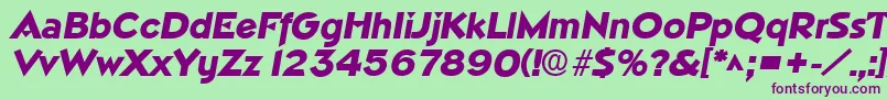 NapaHeavySfBoldItalic Font – Purple Fonts on Green Background