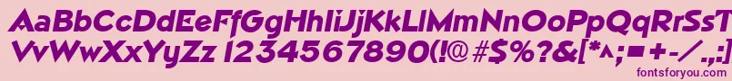 NapaHeavySfBoldItalic Font – Purple Fonts on Pink Background