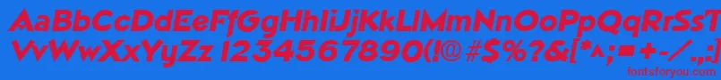 Шрифт NapaHeavySfBoldItalic – красные шрифты на синем фоне