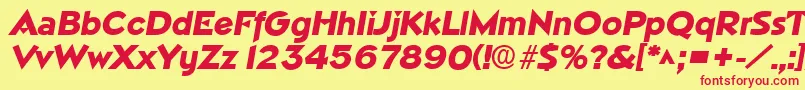 NapaHeavySfBoldItalic Font – Red Fonts on Yellow Background