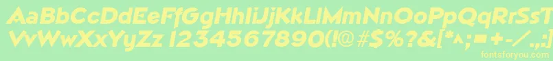 NapaHeavySfBoldItalic Font – Yellow Fonts on Green Background