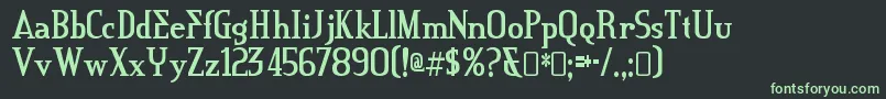 CreditriverRegular-fontti – vihreät fontit mustalla taustalla