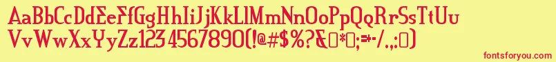 CreditriverRegular Font – Red Fonts on Yellow Background