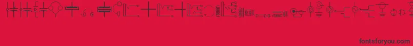fuente Electronics – Fuentes Negras Sobre Fondo Rojo