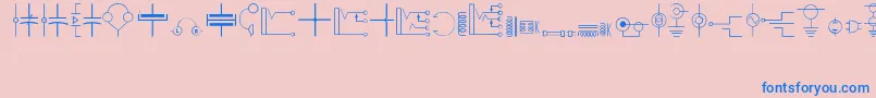 Electronics Font – Blue Fonts on Pink Background