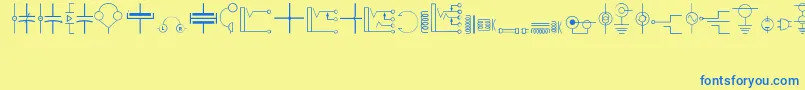 Electronics Font – Blue Fonts on Yellow Background