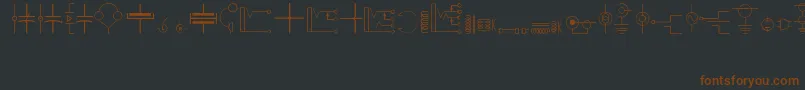 Electronics Font – Brown Fonts on Black Background