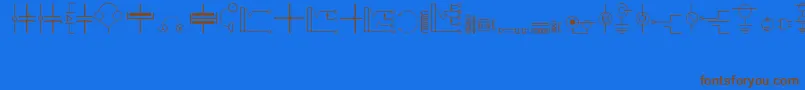 Electronics Font – Brown Fonts on Blue Background