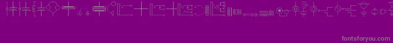 Weitere Informationen zur Electronics-Schriftart Electronics-Schriftart – Graue Schriften auf violettem Hintergrund