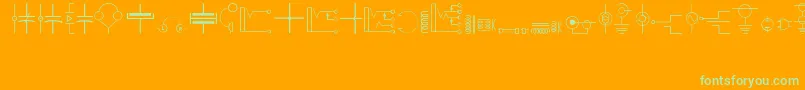 Electronics Font – Green Fonts on Orange Background