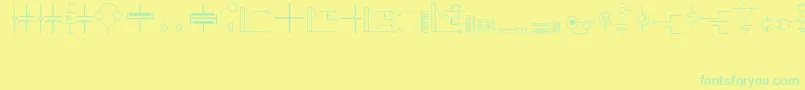 Electronics Font – Green Fonts on Yellow Background