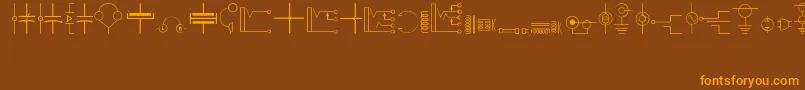 Electronics Font – Orange Fonts on Brown Background