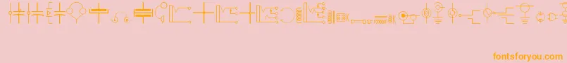 Electronics Font – Orange Fonts on Pink Background