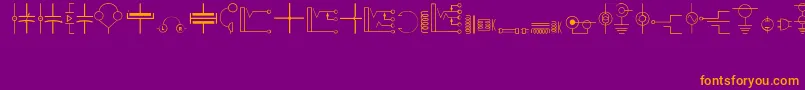 Electronics Font – Orange Fonts on Purple Background