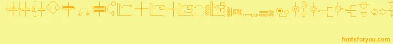 Electronics Font – Orange Fonts on Yellow Background