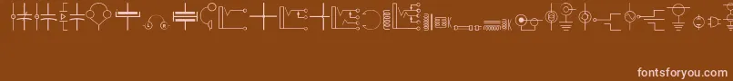 Electronics-Schriftart – Rosa Schriften auf braunem Hintergrund
