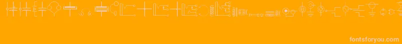 Police Electronics – polices roses sur fond orange