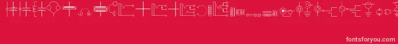 Electronics Font – Pink Fonts on Red Background