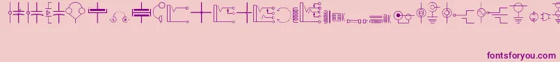 Electronics Font – Purple Fonts on Pink Background