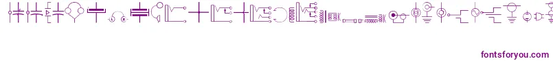 Electronics Font – Purple Fonts on White Background