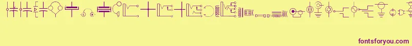 Electronics Font – Purple Fonts on Yellow Background