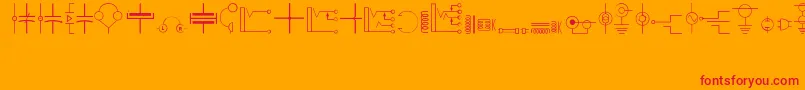 Шрифт Electronics – красные шрифты на оранжевом фоне