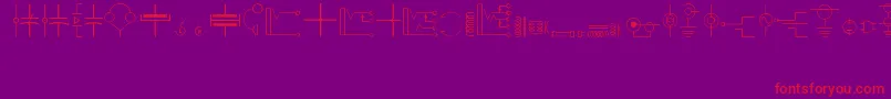 Electronics Font – Red Fonts on Purple Background