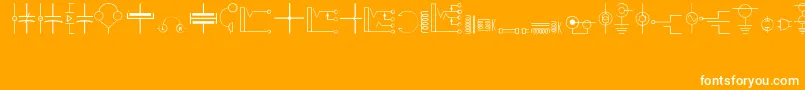 Electronics Font – White Fonts on Orange Background
