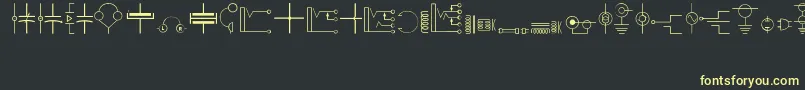 Electronics Font – Yellow Fonts on Black Background