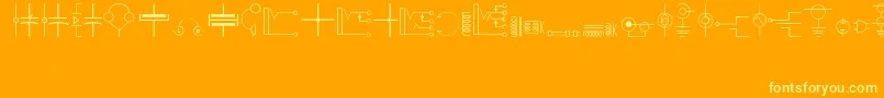 Lisätietoja Electronics-fontista Electronics-fontti – keltaiset fontit oranssilla taustalla