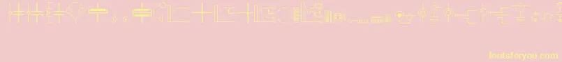Electronics Font – Yellow Fonts on Pink Background