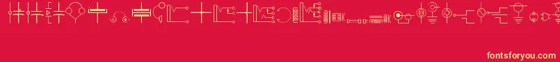 Шрифт Electronics – жёлтые шрифты на красном фоне
