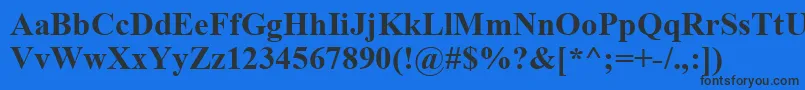 TimesNewRomanРџРѕР»СѓР¶РёСЂРЅС‹Р№ Font – Black Fonts on Blue Background