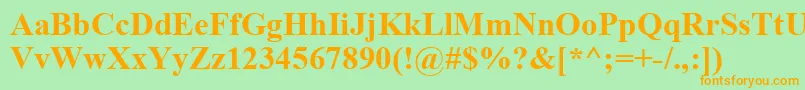TimesNewRomanРџРѕР»СѓР¶РёСЂРЅС‹Р№ Font – Orange Fonts on Green Background