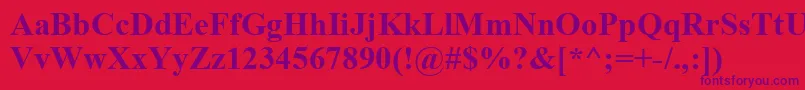 TimesNewRomanРџРѕР»СѓР¶РёСЂРЅС‹Р№-Schriftart – Violette Schriften auf rotem Hintergrund