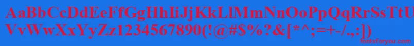 TimesNewRomanРџРѕР»СѓР¶РёСЂРЅС‹Р№ Font – Red Fonts on Blue Background